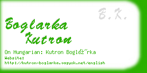 boglarka kutron business card